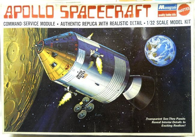 Monogram 1/32 Apollo Spacecraft Command Service Module - with Clear Panels and Interior, 6873 plastic model kit